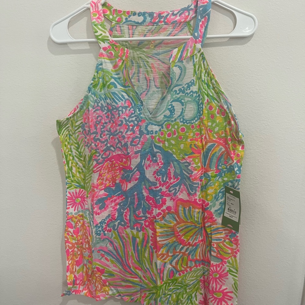 Lilly Pulitzer Arya Tank Lovers Coral